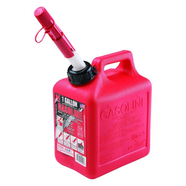 Midwest Can Company® - 1 gal Red Plastic Gas Can with Automatic Shut-Off Spout