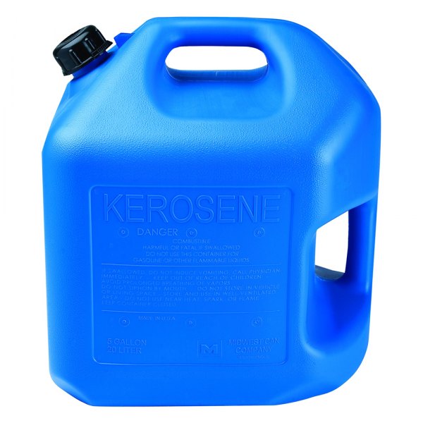 Midwest Can Company® - 5 gal Blue Plastic Kerosene Can with Spill Proof Automatic Shut Off Spout