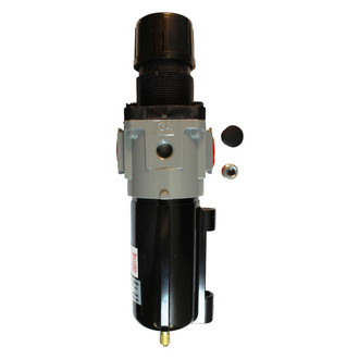Milton® - 1/2" (F) NPT x 1/2" (F) NPT 6 oz. Metal Bowl Piggyback Air Filter/Regulator