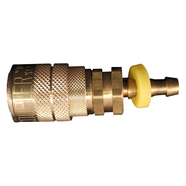 Milton® - M-Style 1/4" x 1/4" Hose Barb Brass Push On and Lock Push On and Lock Quick Coupler Body