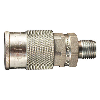 Milton® - H-Style 1/4" (M) NPT x 3/8" 67 CFM Steel Quick Coupler Body, 5 Pieces