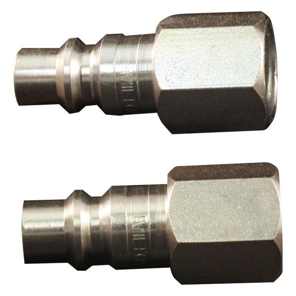 Milton® - H-Style 3/8" (F) NPT x 3/8" 67 CFM Steel Quick Coupler Plug in Retail Box Package, 2 Pieces