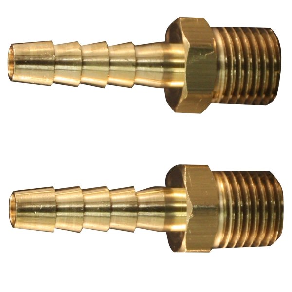 Milton® - 1/8" (M) NPT x 1/8" OD Brass Barbed Hose Fitting, 5 Pieces