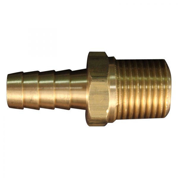 Milton® - 3/8" (M) NPT x 1/2" OD Brass Barbed Hose Fitting, 5 Pieces