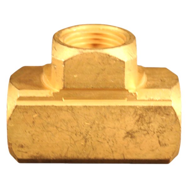 Milton® - 3/8" (F) NPT x 3/8" (F) NPT x 3/8" (F) NPT OD Solid Brass Tee Connector Fitting, 5 Pieces