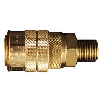 Milton® - KWIK-CHANGE™ M-Style 1/4" (M) NPT 40 CFM Brass Quick Coupler Body with Drag Guard, 10 Pieces