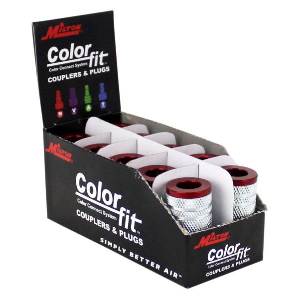 Milton® - ColorFit™ M-Style 1/4" (F) NPT x 1/4" Quick Coupler Body, 10 Pieces