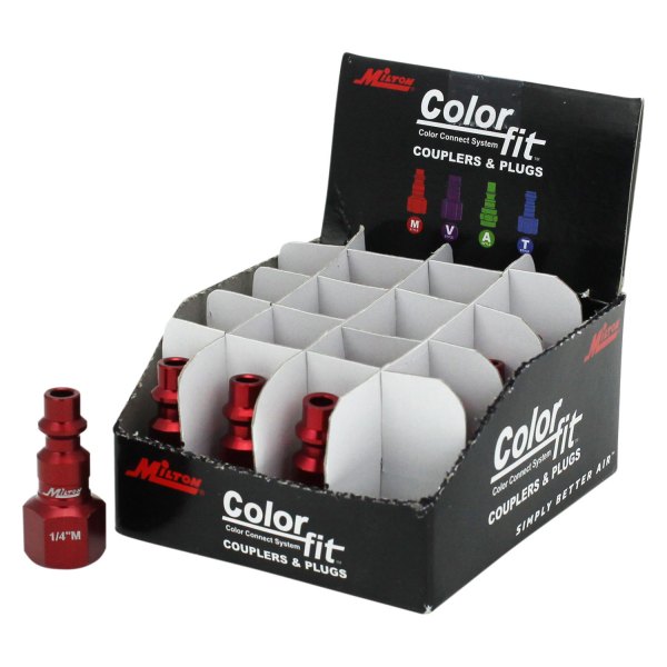 Milton® - ColorFit™ M-Style 1/4" (F) NPT Quick Coupler Plug, 20 Pieces