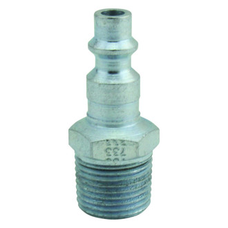 Milton® - M-Style 3/8" (M) NPT x 1/4" 40 CFM Steel Quick Coupler Plug, 10 Pieces
