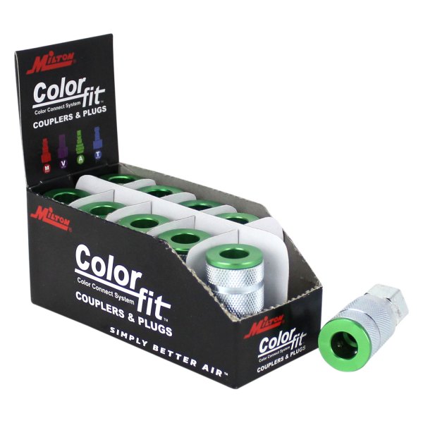 Milton® - ColorFit™ A-Style 1/4" (F) NPT x 1/4" Quick Coupler Body, 10 Pieces