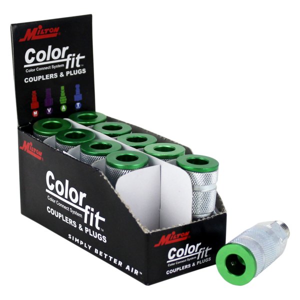 Milton® - ColorFit™ A-Style 1/4" (M) NPT x 1/4" Quick Coupler Body, 10 Pieces