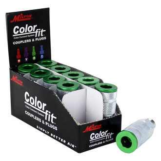 Milton® 776AC - ColorFit™ A-Style 1/4" (M) NPT x 1/4" Quick Coupler Body, 10 Pieces