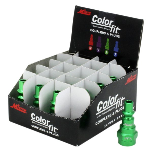 Milton® - ColorFit™ A-Style 1/4" (F) NPT Quick Coupler Plug, 20 Pieces