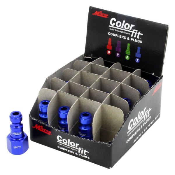 Milton® - ColorFit™ T-Style 1/4" (F) NPT Quick Coupler Plug, 20 Pieces