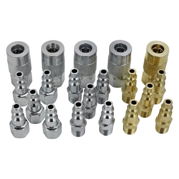 Milton® - 1/4" x 1/4" M-Style Brass/Steel Quick Coupler Body/Plug Kit, 20 Pieces