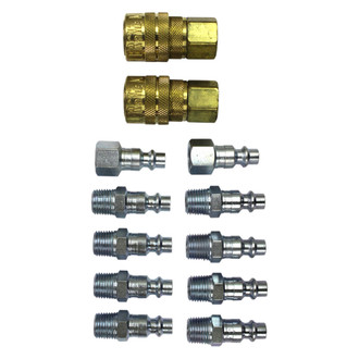Milton® - 1/4" M-Style 40 CFM Quick Coupler Body/Plug Kit, 12 Pieces