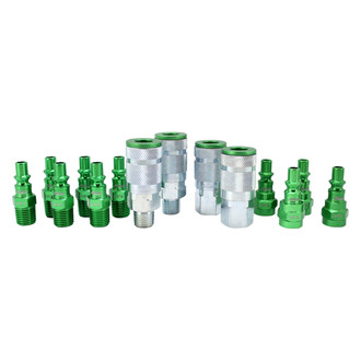 Milton® S-314AKIT - ColorFit™ 1/4" A-Style 35 CFM Steel Quick Coupler Body/Plug Kit, 14 Pieces