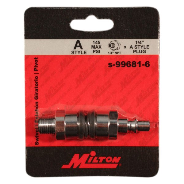 Milton® - A-Style 1/4" (M) NPT Swivel Quick Coupler Plug