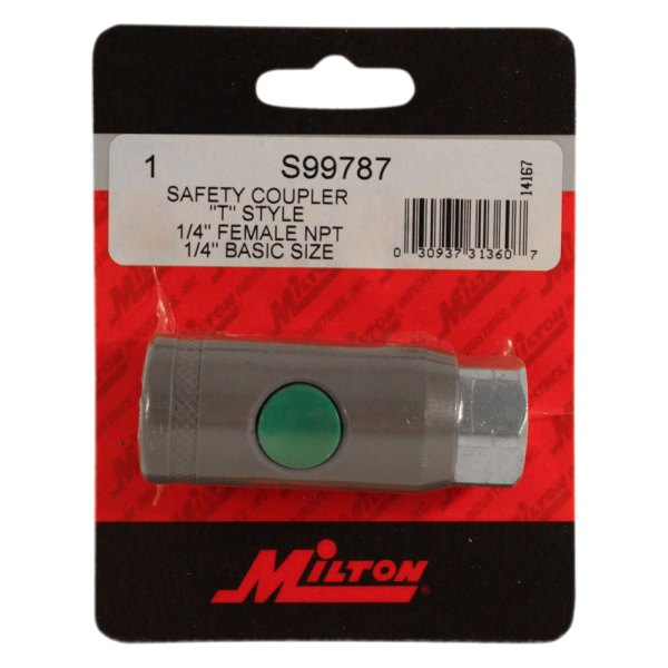 Milton® - T-Style 1/4" (F) NPT Safety Quick Coupler Body