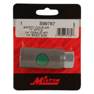 Milton® S-99787 - T-Style 1/4" (F) NPT Safety Quick Coupler Body