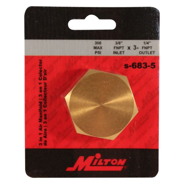 Milton® - 3/8" (F) NPT 3 Port Brass Flat Hex Manifold