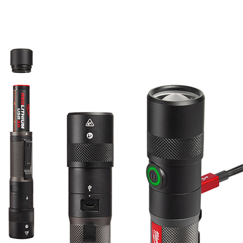 milwaukee flashlight 2110 21 Milwaukee 2161-21 USB Rechargeable 1100L Twist Focus Flashlight