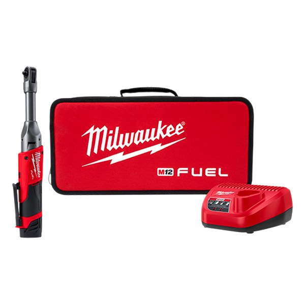 Milwaukee® - M12 Fuel™ 1/4" Cordless 12 V 2.0 Ah Li-ion Extended Reach Ratchet Kit