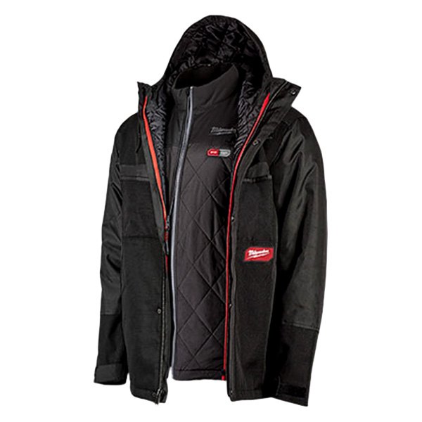 Milwaukee® - M12™ Heated AXIS™ XX-Large Black Brushed Tricot Man's Heated Jacket with GRIDIRON™ Work Shell