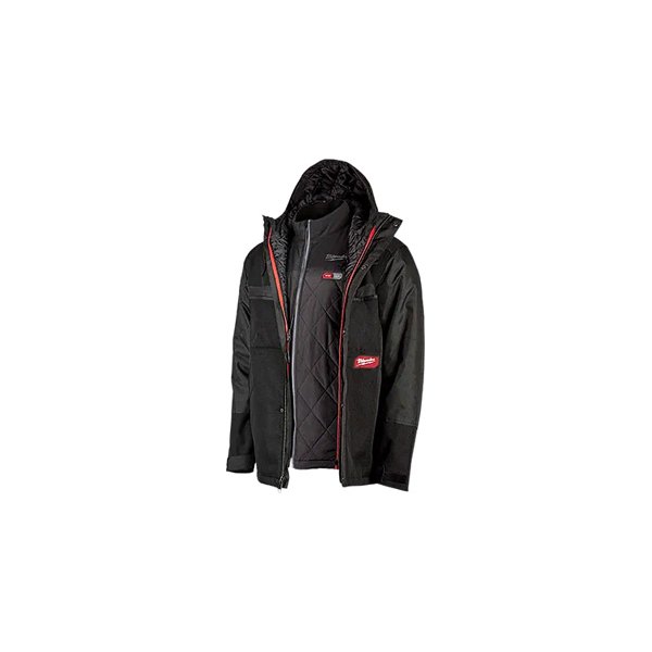 Milwaukee® - M12™ Heated AXIS™ 3X-Large Black Brushed Tricot Man's Heated Jacket with GRIDIRON™ Work Shell