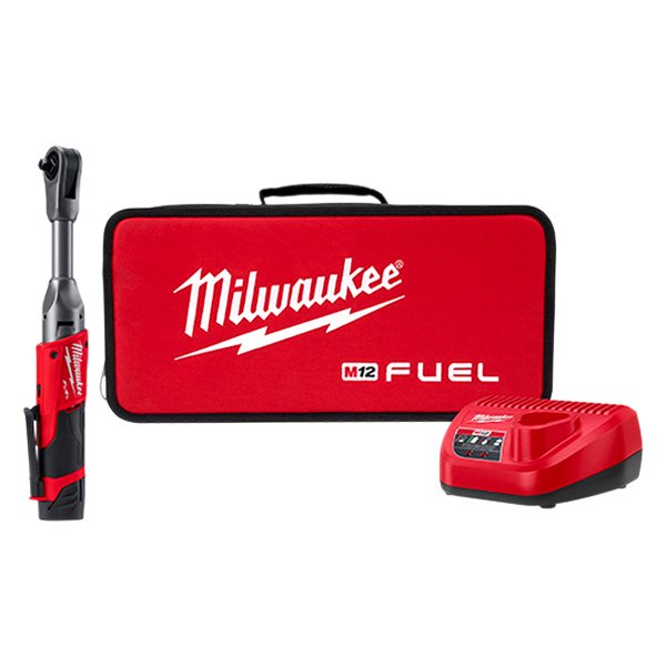 Milwaukee® - M12 Fuel™ 3/8" Cordless 12 V 2.0 Ah Li-ion Extended Reach Ratchet Kit