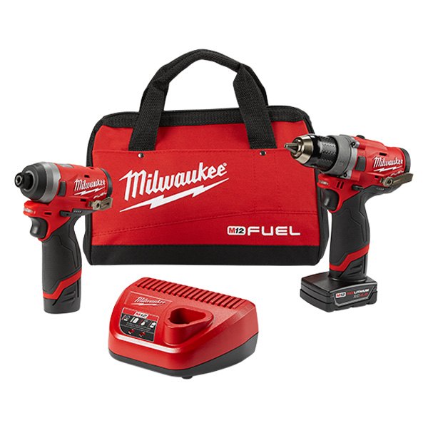Milwaukee® - M12 Fuel™ 12 V Cordless 4.0 Ah/2.0 Ah Li-ion 2-Tool Combo Kit (Power Drill/Driver, Hex Impact Driver)