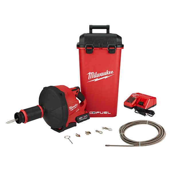 Milwaukee® - M18 FUEL™ 18 V Cordless Drain Snake Kit with CABLE DRIVE™ and 1/4" and 3/8" Cables