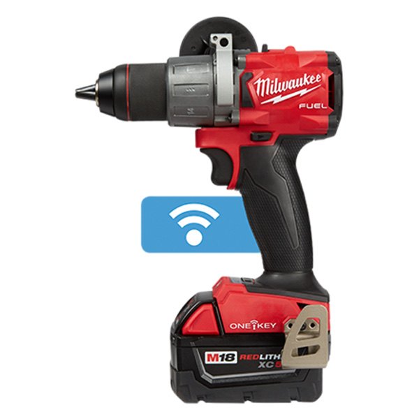 Milwaukee® - M18 Fuel™ Cordless 18 V Li-ion 5.0 Ah Brushless Mid-Handle Hammer Drill/Driver Kit with ONE-KEY™ Wi-Fi Module