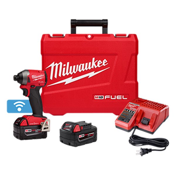Milwaukee® - M18 Fuel™ Cordless 18 V Li-ion 5.0 Ah Brushless Mid-Handle Screwdriver Kit with ONE-KEY™ Wi-Fi Module