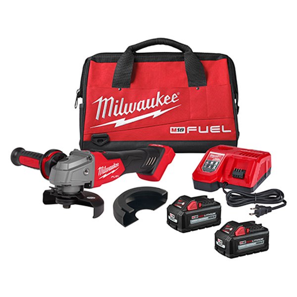 Milwaukee® - M18 FUEL™ 4-1/2" and 5" Cordless Slide Switch Lock-On Grinder Kit