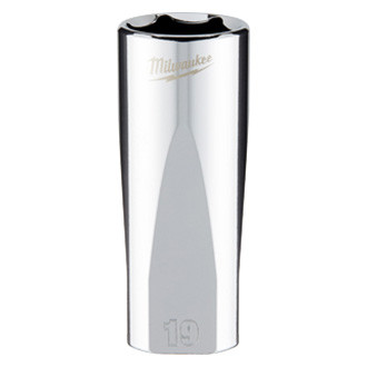Milwaukee® - 3/8" Drive 19 mm 6-Point Metric Deep Socket with FOUR FLAT™ Sides