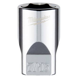 Milwaukee® - 1/4" Drive 7/16" 6-Point SAE Standard Socket with FOUR FLAT™ Sides