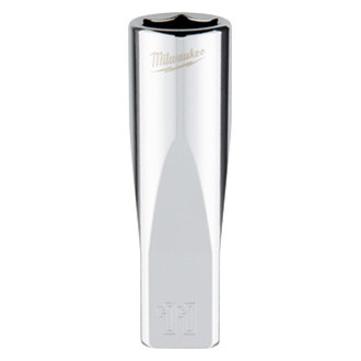 Milwaukee® - 1/4" Drive 11 mm 6-Point Metric Deep Socket with FOUR FLAT™ Sides