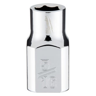 Milwaukee® - 3/8" Drive 6-Point SAE Standard Socket with FOUR FLAT™ Sides