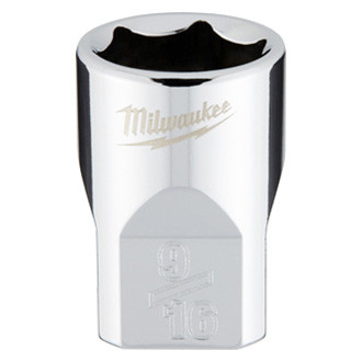 Milwaukee® - 3/8" Drive 9/16" 6-Point SAE Standard Socket with FOUR FLAT™ Sides