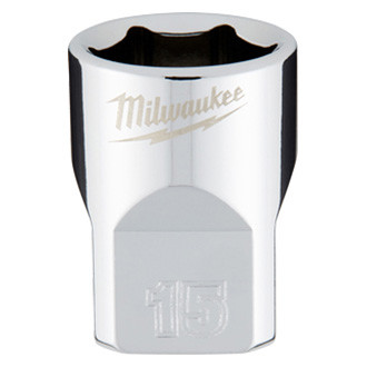 Milwaukee® - 3/8" Drive 15 mm 6-Point Metric Standard Socket with FOUR FLAT™ Sides