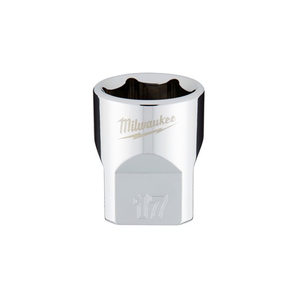 Milwaukee® - 3/8" Drive 17 mm 6-Point Metric Standard Socket with FOUR FLAT™ Sides