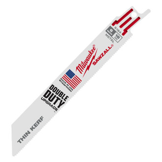 Milwaukee® - SAWZALL™ 18 TPI 6" Bi-Metal Straight Thin Kerf Reciprocating Saw Blades (5 Pieces)