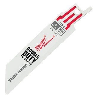 Milwaukee® - SAWZALL™ 24 TPI 4" Bi-Metal Straight Thin Kerf Reciprocating Saw Blades (5 Pieces)