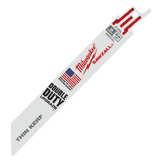 Milwaukee® - SAWZALL™ 24 TPI 6" Bi-Metal Straight Thin Kerf Reciprocating Saw Blades (5 Pieces)