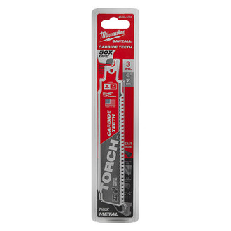 Milwaukee® 48-00-5301 - SAWZALL™ TORCH™ 7 TPI 6" Straight Reciprocating Saw Blades with Carbide Teeth (3 Pieces)