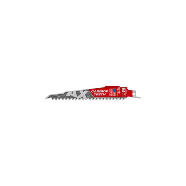 Milwaukee® - SAWZALL™ THE AX™ 5 TPI 6" Sloped Reciprocating Saw Blades with Carbide Teeth (5 Pieces)