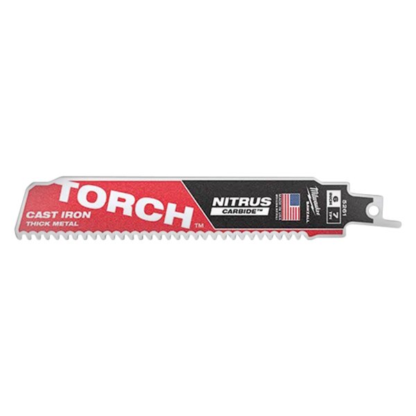 Milwaukee® - TORCH™ 7 TPI 6" Straight Reciprocating Saw Blades with NITRUS CARBIDE™ Teeth (5 Piece)