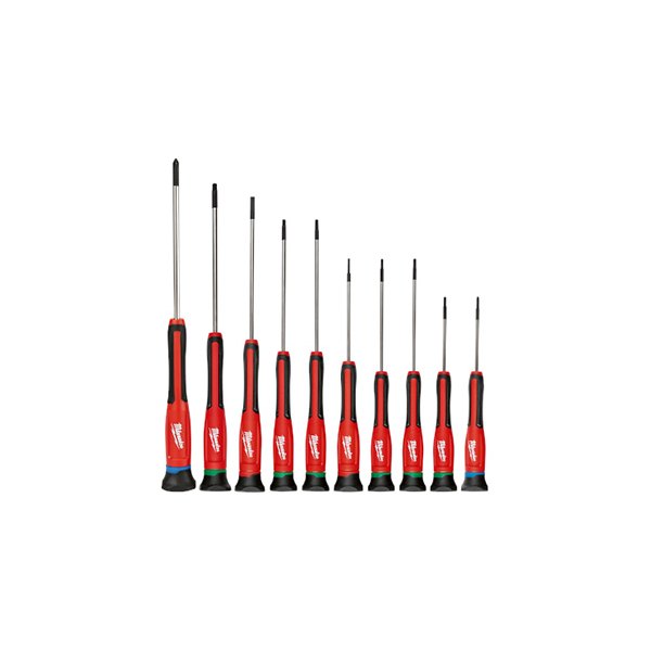 Milwaukee® - 10-piece Multi Material Handle Color Coded Precision Phillips/Slotted/Torx Mixed Screwdriver Set