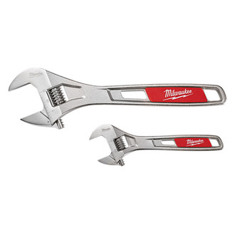 Milwaukee® - 2-piece 6" to 10" OAL Chrome Plain Handle Adjustable Wrench Set